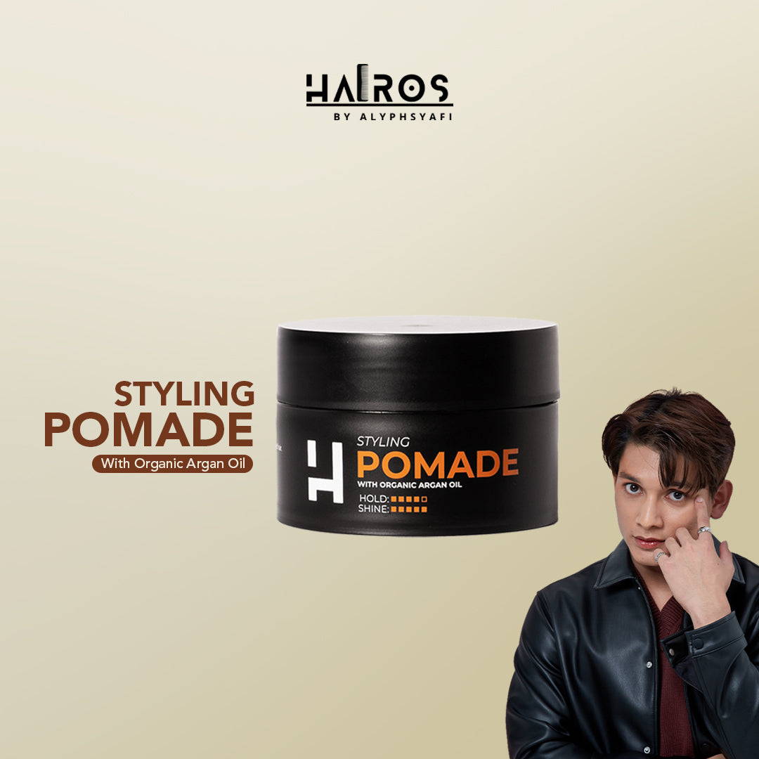 [HAIROS] Styling Pomade 100g | With Organic Argan Oil | High-Hold | Water Soluble | Easy Wash | Extra Shining