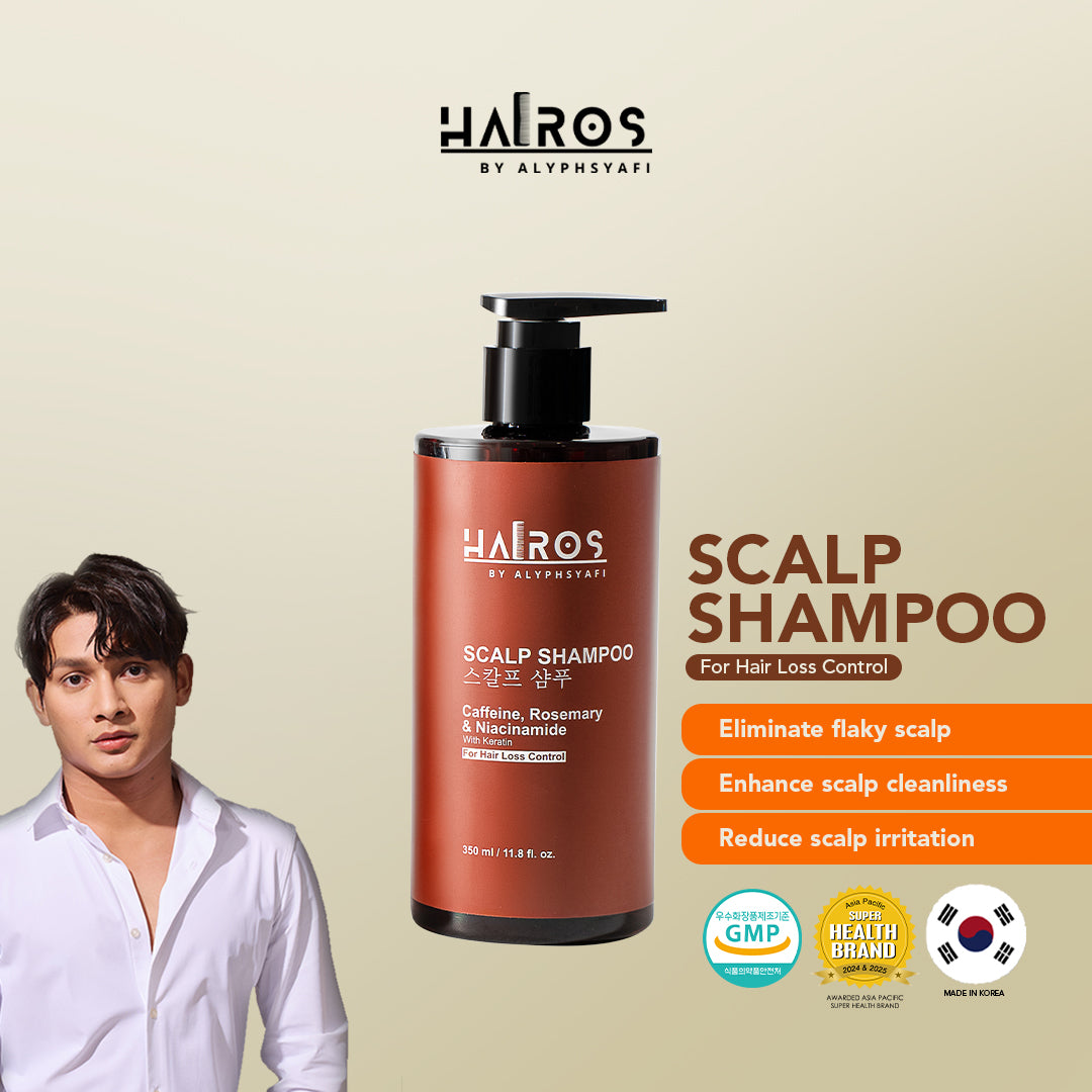 [HAIROS] Scalp Shampoo 350ml with Caffeine, Rosemary, Niacinamide with Keratin [For Hair Loss Control]