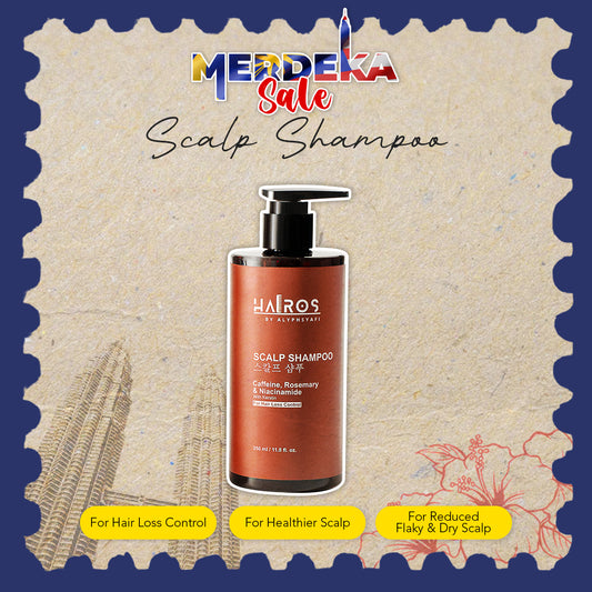 [HAIROS] Scalp Shampoo 350ml with Caffeine, Rosemary, Niacinamide with Keratin [For Hair Loss Control]