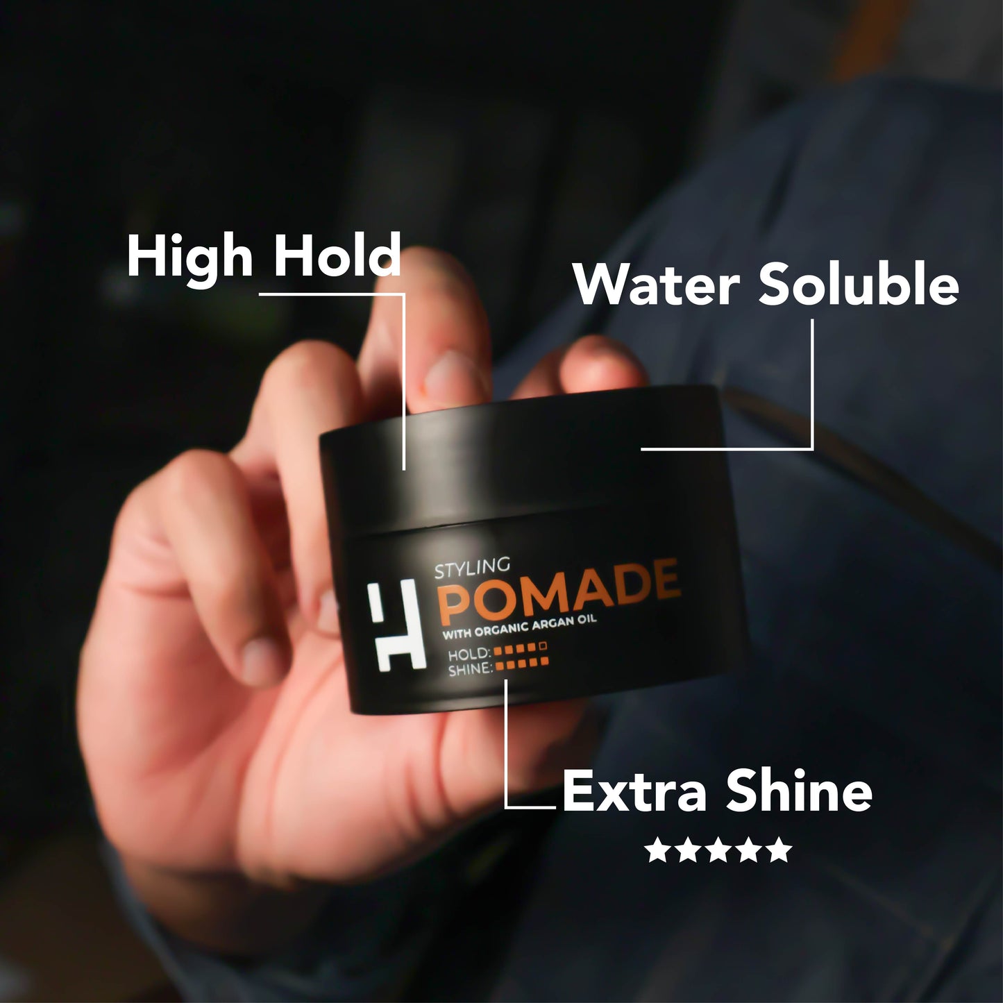 [HAIROS] Styling Pomade 100g | With Organic Argan Oil | High-Hold | Water Soluble | Easy Wash | Extra Shining