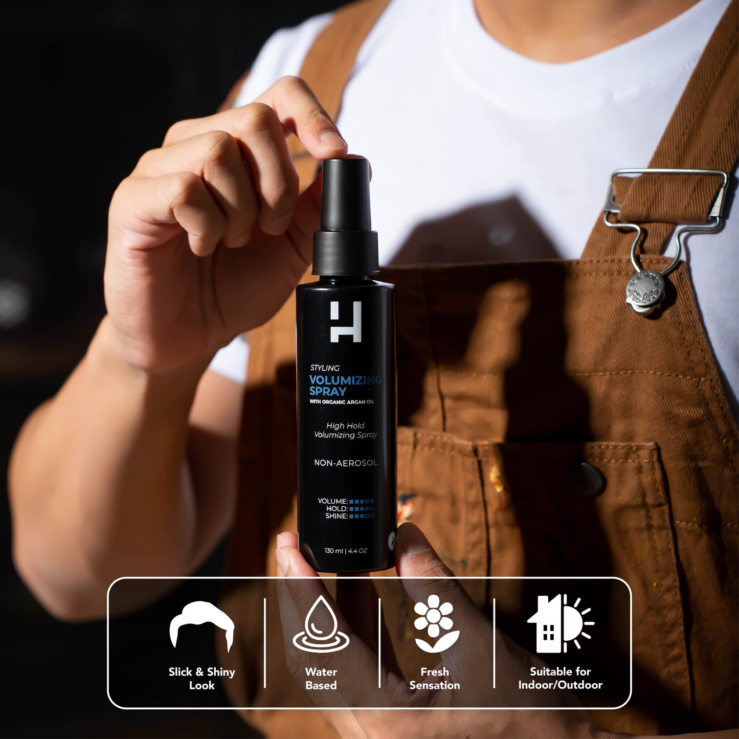 [HAIROS] Styling Volumizing Spray 130ml | With Organic Argan Oil | Non-Aerosol | Instant Volume | High Hold