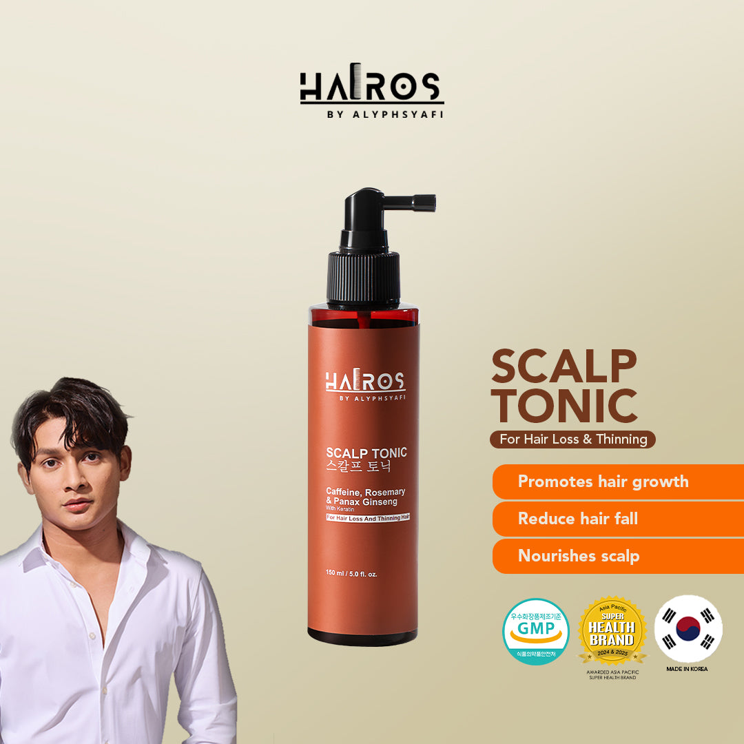 Scalp Tonic 150ml with Caffeine, Rosemary, Panax Ginseng & Keratin [For Hair Loss and Thinning Hair]